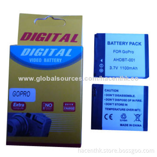1,100mAh AHDBT-001 AHDBT-002 Replacement Camera Batteries for Gopro Hero/2 with CE/RoHS/FCC Mark